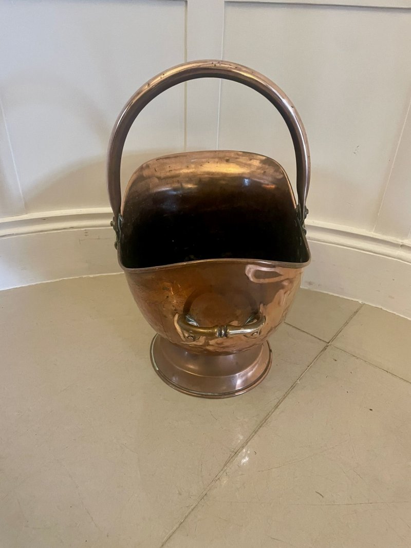 Antique George III Quality Copper Coal Scuttle - Image 11